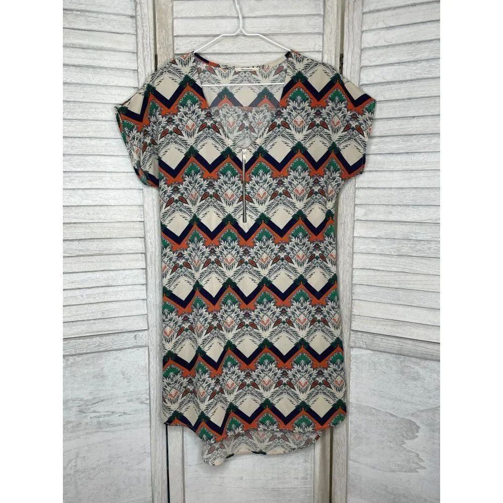 Caramela Geometric Pattern Shirt Dress Size M
